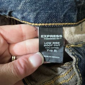 Brand new low rise faded blue express jeans